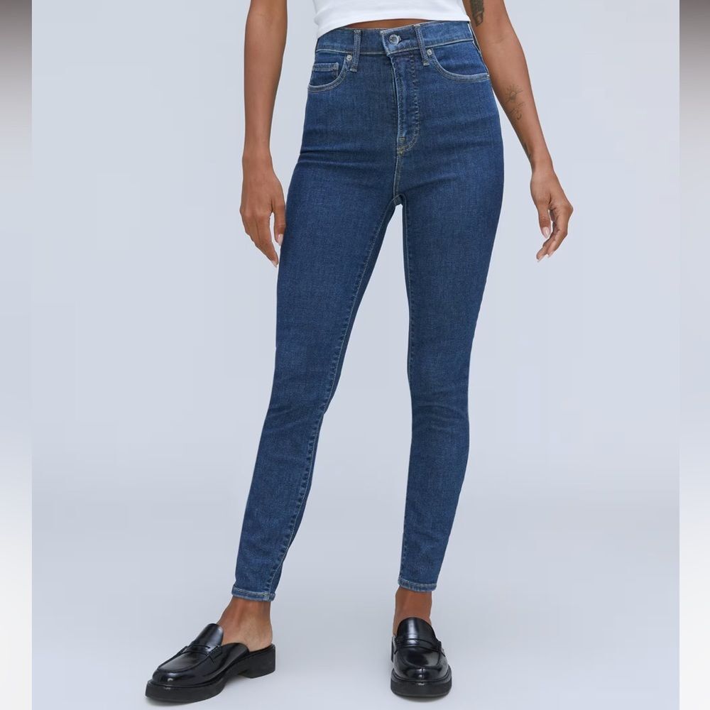 Everlane NWT High Rise Skinny Jeans Size 23 Medium Blue Wash
